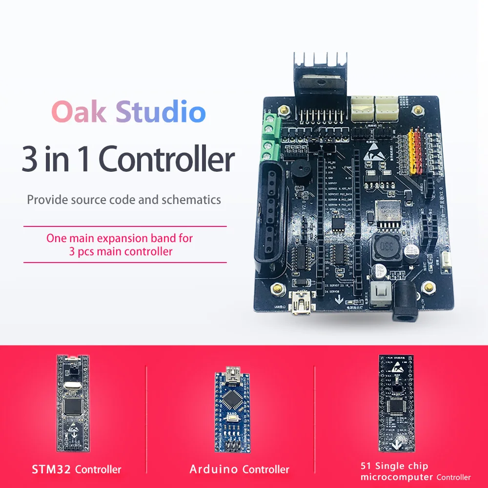 

3 in 1 Controller, 2ch 4ch DC Motor driver 8 way Servo Drive expansion Board, for Arduino 2wd 4wd RC Smart Robot Tank Car