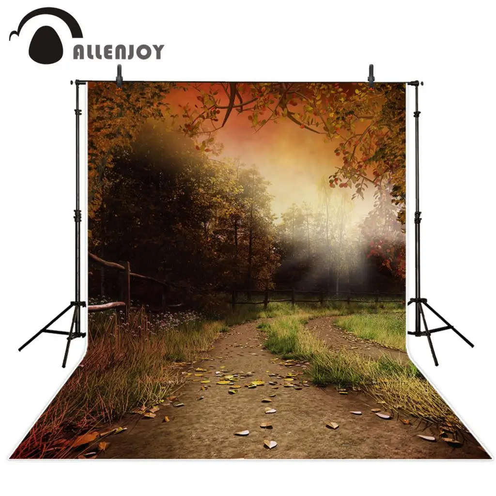 Allenjoy фоны для фотосъемки Осенняя тропа дерево осенние средства фотостудии фон