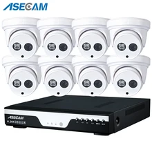New 8CH 1080P POE NVR CCTV System Array White Dome Indoor Home IP Camera Onvif Security Surveillance APP PC P2P Remote View