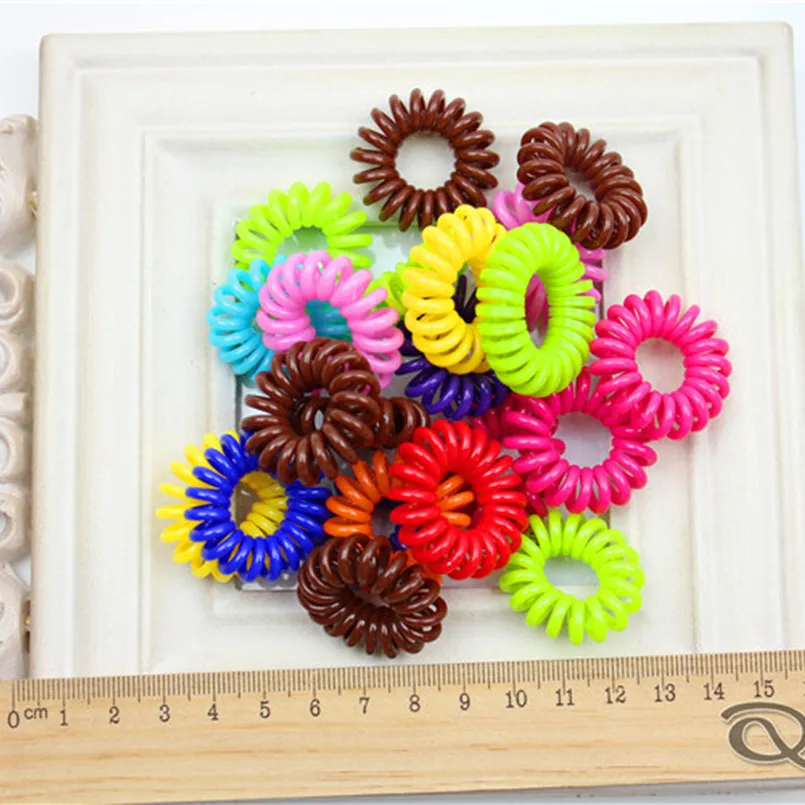 

Candy colored Hair Accessories telephone wire hair ring hair rope spring rubber band