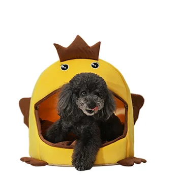 

Novelty Soft Dog Cat Bed Cartoon Shark Shape Washable Doghouse Pet Sleeping Bed with Removable Cushion