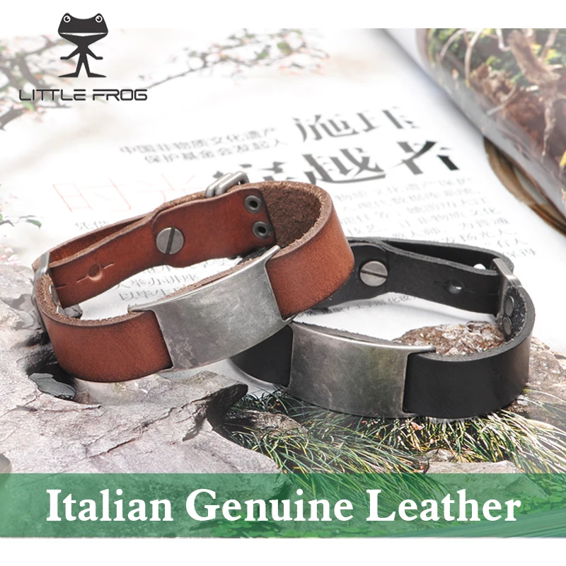 Итальянский Браслет Напульсник из натуральной кожи, разноцветный кожаный браслет для женщин и мужчин, модные браслеты PG007
