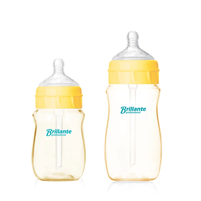 

New Brillante PPSU Anti-colic Baby Feeding Bottles Yellow Macaroon Milk Bottle 160ml 240ml Anti-Colic For Baby mamadeira biberon