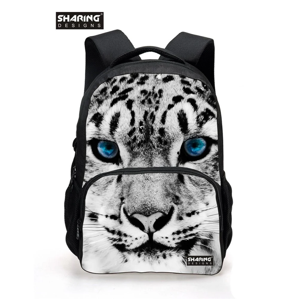 Прохладный Детей 3D Животных Чувствовал Себя Рюкзак мужской Тигр Лица Печати