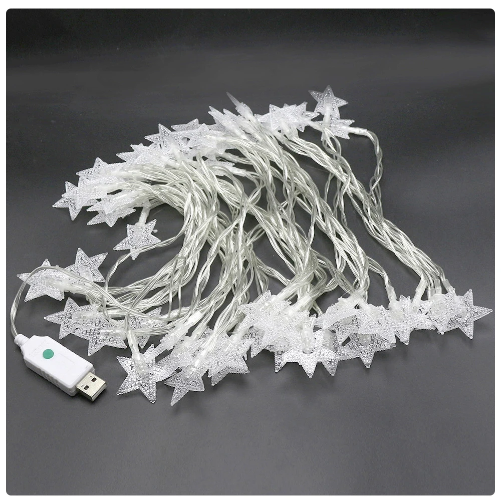 10 м 60LED китайские фонарики, веревка USB Powered Гирлянда звезда Hairball шар для праздника Рождества год Luces украшения D14