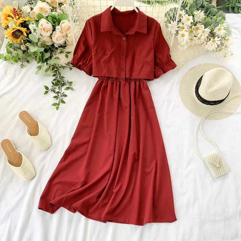 

2019 new fashion women's Dress Summer Korean Academy Style Off-Shoulder Short Sleeve dresses Fresh