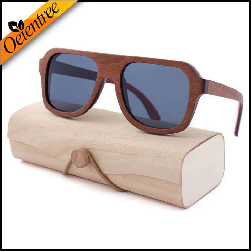 

Oeientree Brown Skateboard Woodsunglasses Women Retro Sunglasses Men Luxury Brand Polarized Vintage Woodenglasses Brands Eyewear