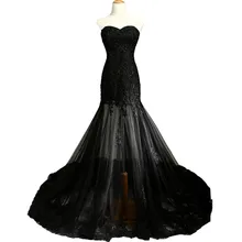 RILYNDA Black Evening Dresses Long Sweetheart Applique Beaded Floor Length Saudi Arabic Evening Gowns Women Formal Dresses