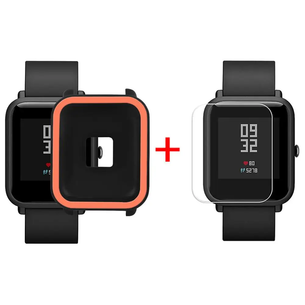 C Мягкий силиконовый чехол для Huami Amazfit Bip Youth Watch witht TPU защита экрана умные часы защитные аксессуары - Цвет: C