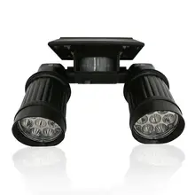 АВТО ФОНАРИ работающие на солнечной энергии PIR датчик движения с двойной головкой прожектор регулируемый водонепроницаемый 14 светодиодный настенный светильник для сада