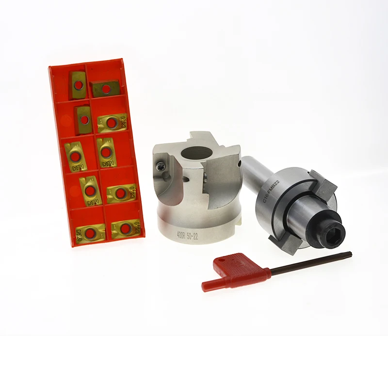 

DGAMDJ C16 FMB22+ 400R right angle shoulder Face Mill Cutter 50mm + 10pcs APMT1604 Carbide Inserts with Wrench For Milling Tool