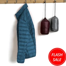 Новая зимняя Модная брендовая складываемая куртка-пуховик из утиного пуха, Мужская водонепроницаемая уличная куртка с перьями, сверхлегкая Теплая мужская одежда