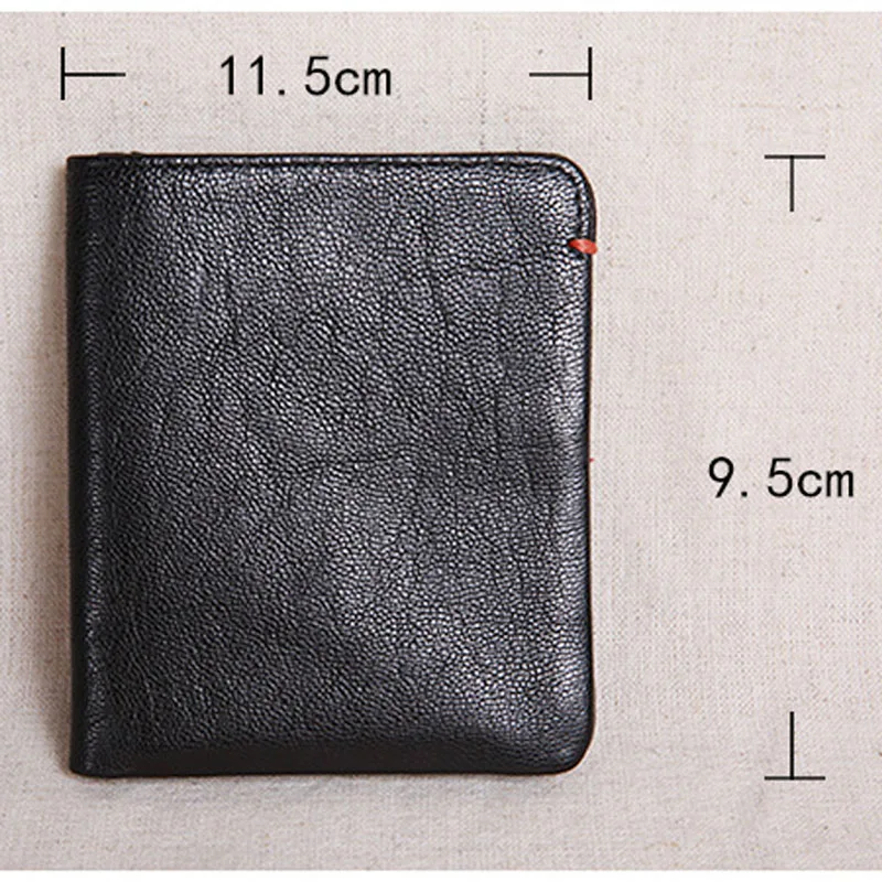 AETOO Wallet men's short leather super thin youth first layer cowhide handmade simple soft leather wallet vertical mini wallet