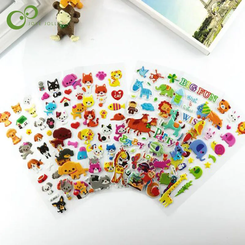 

20sheets/lot Cartoon animal bubble sticker baby room decoration sticker Children's birthday gift Animal sticker LYQ