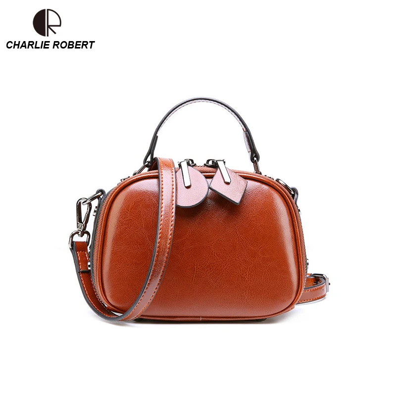 

Qualty Cow Leather Shoulder Bags Leather Vintage Solid Four Colors 2019 New Women Lady Casual Tote Flap Crossbody Bags