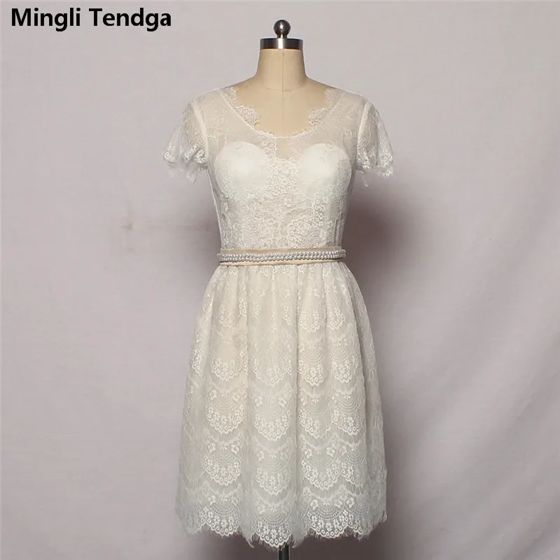 

Beige Bridesmaid Dresses Perspective Lace Sexy Dresses Wedding Party Dress V-neck Short Dresses For Wedding Mingli Tengda