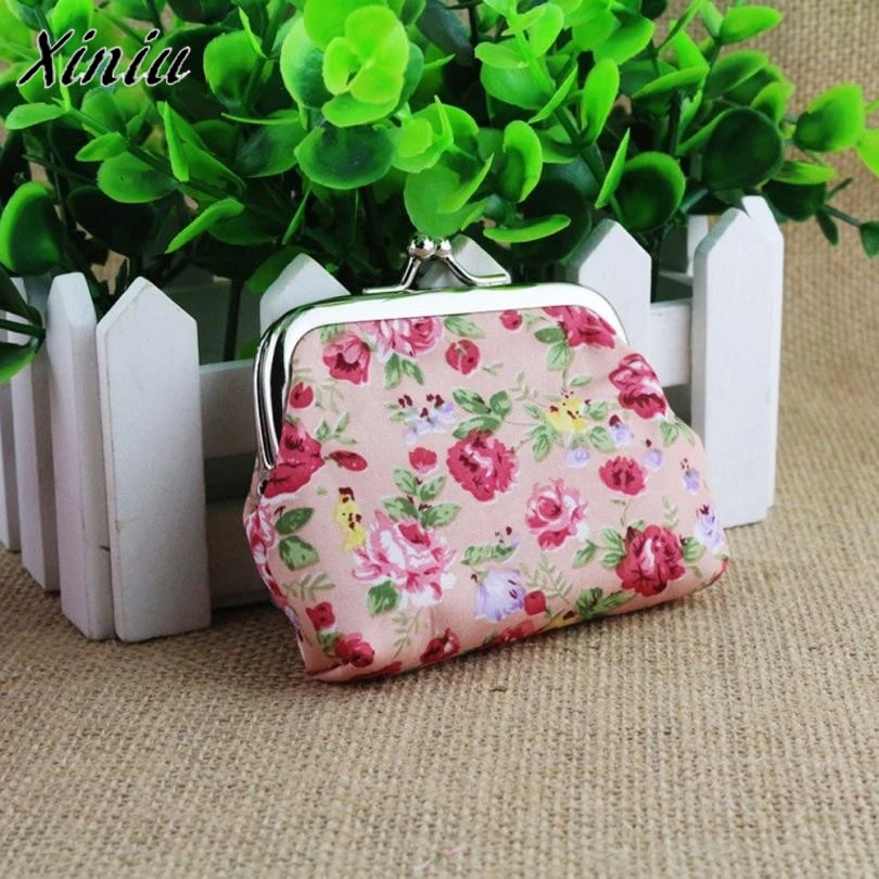 

kawaii women purses wallet zipper Lady Retro Vintage Flower Small Wallet Hasp purse for coins Clutch Bag carteiras mulher