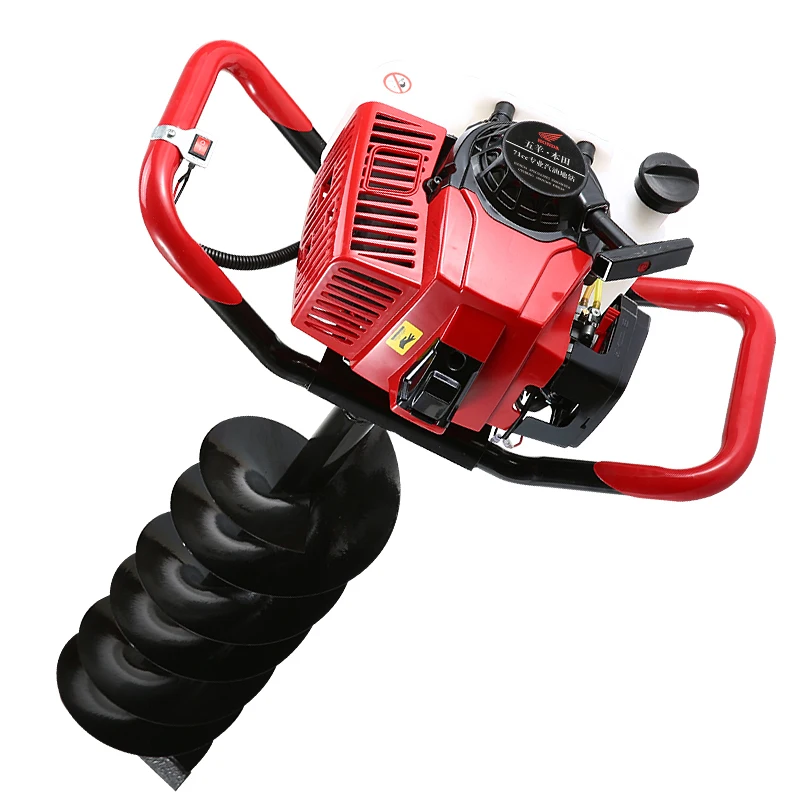 

71CC Gasoline Earth Auger With 15cm Drilling Head High Power Two Stroke Single Cylinder Gasoline Hole Drilling Machine