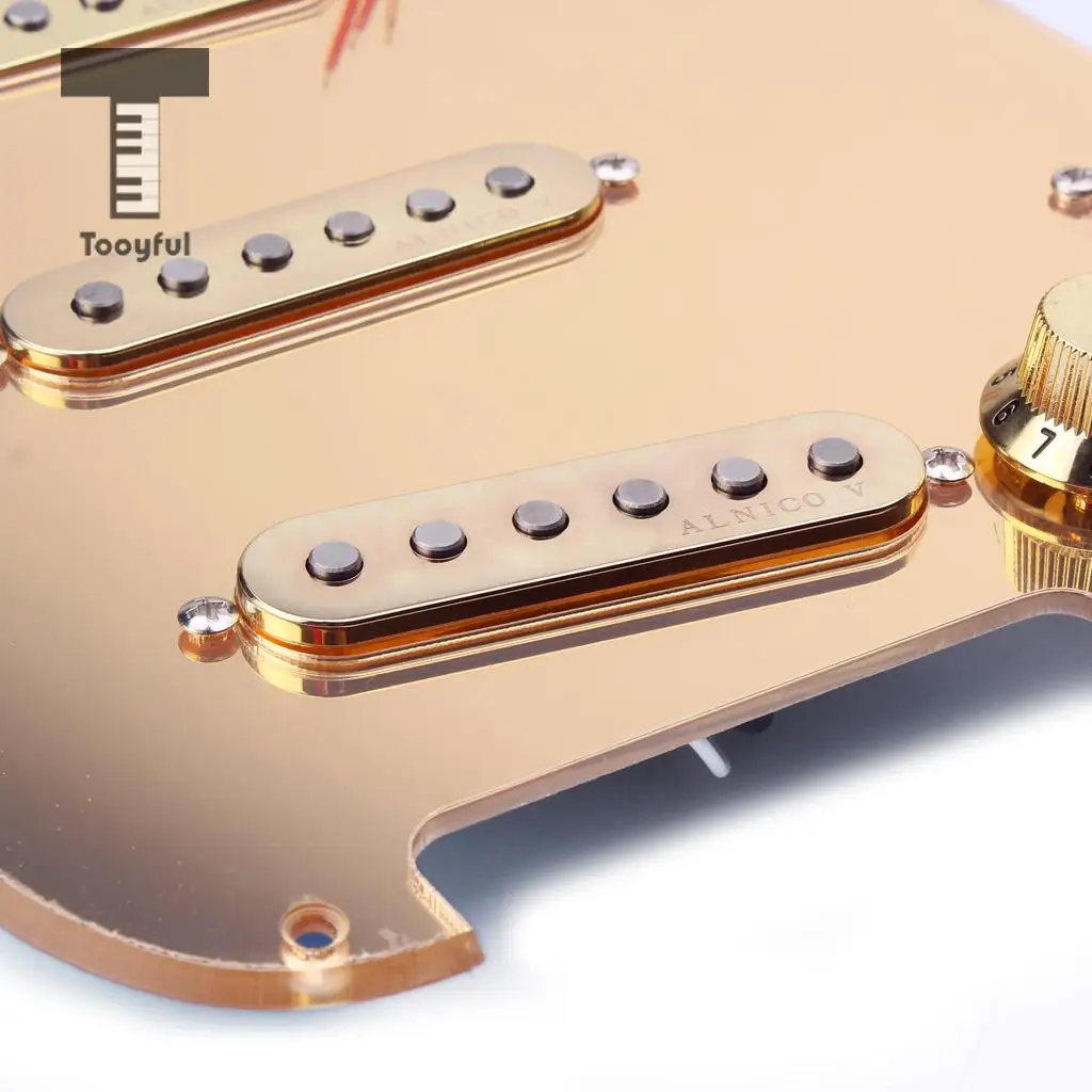 Mirror Surface Prewired SSS Pickguard Pickups+6R Sealed Gear Tuning Pegs Tuners Machine Heads for Strat ST Electric Guitar