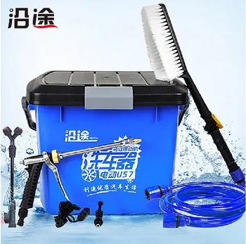 

Electric car wash device household high pressure water gun 220v washing machine car water pump 12v cleaning machine 30l