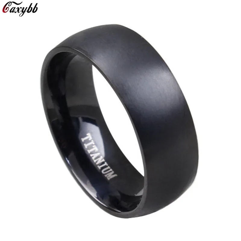 

Black 8mm Stainless Steel Ring Men High Quality Fashion Jewelry