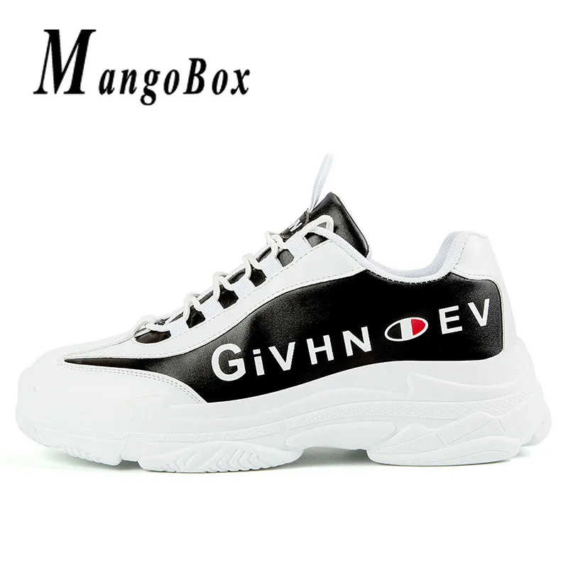 

Autumn Winter Men Running Footwear Comfortable Gym Outdoor Mens Shoes Leather Designer Shoes For Boy Thick Soled Gym Sneakers