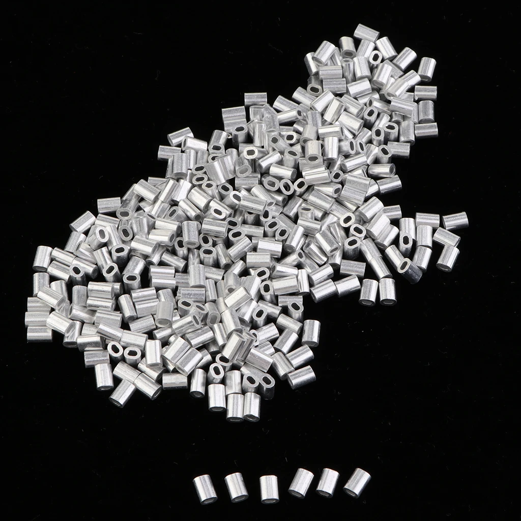 

1000pcs Fishing Single Barrel Sleeves Aluminium Crimp Fishing Tackle Connector 0.8/1/1.2/1.5mm fishing Line Clip Tube Connector