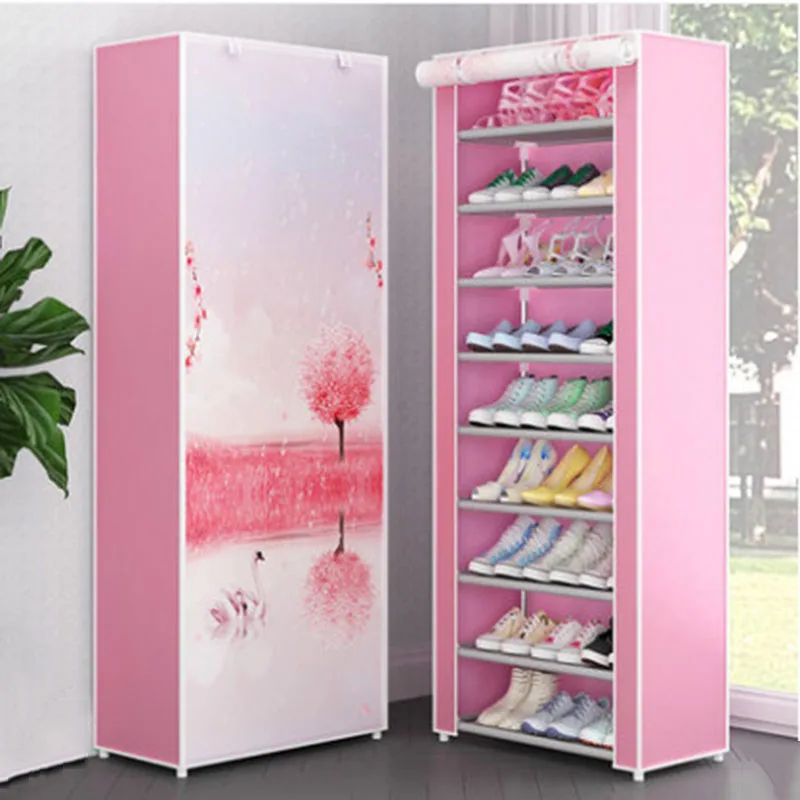 

Modern Fashion Simple Cloth Shoe Cabinet Dustproof Assembly Storage Shoe Rack Folding Shoe Cabinet For Hallway Furniture