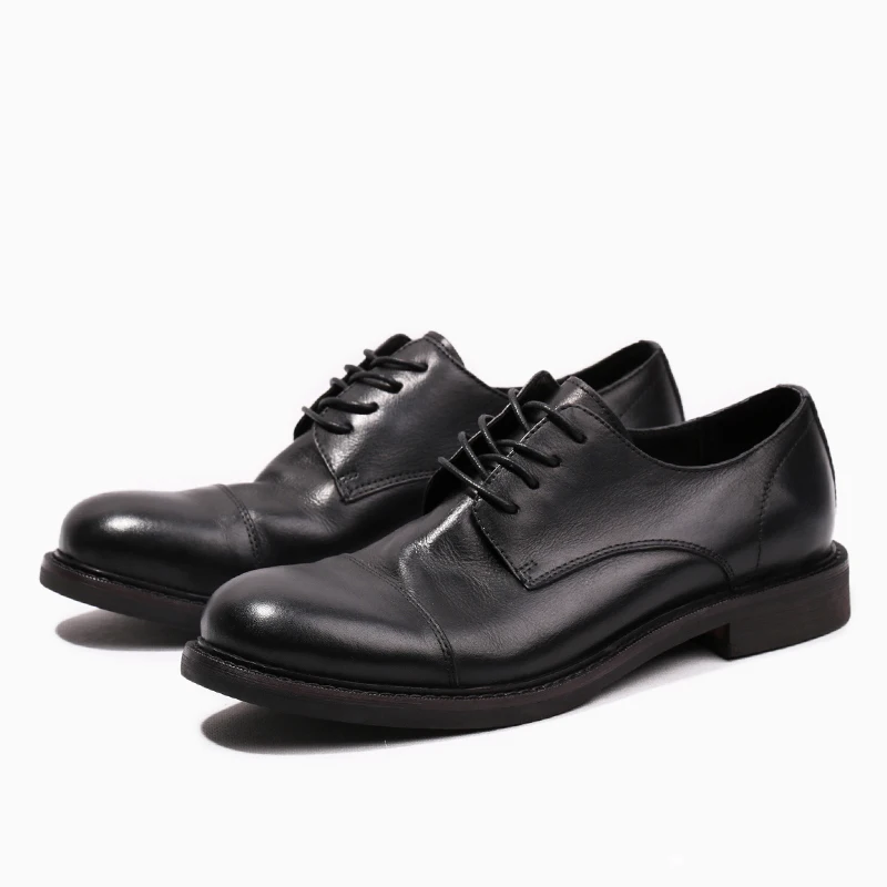 Vintage Handmade Mens Carved Oxfords Luxury Retro Real Leather Round Toe Male Casual Brogue Shoes Formal Footwear