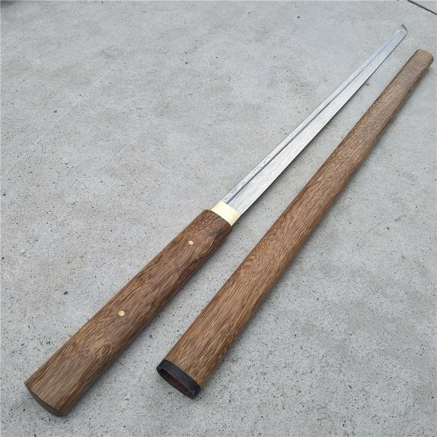 High Quality Stick Jian Sword Katana Groove Very Sharp Damascus Steel Blade Nice