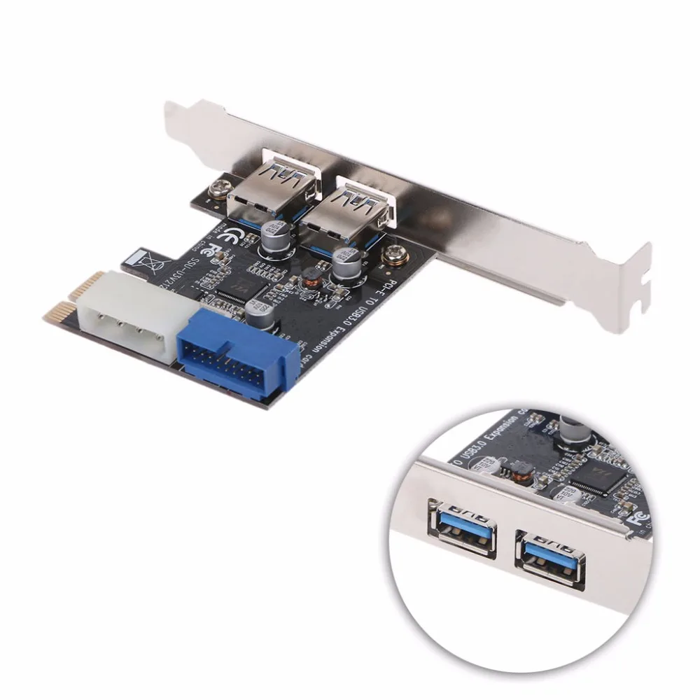 2 портами плата PCI Express USB 3,0 спереди Панель с Управление карта адаптер 4-контактный& 20-контактный Фирменная Новинка Высокое качество