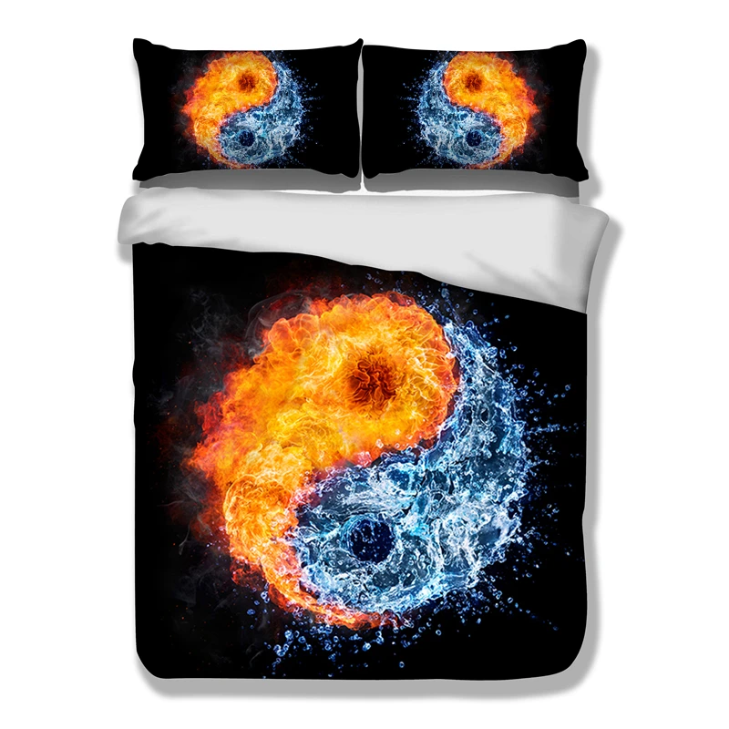  Blue Fire Bedding Set Cool Dragon Bed Cover Animal 3D Printed Duvet Cover Set Microfiber Black Bedc