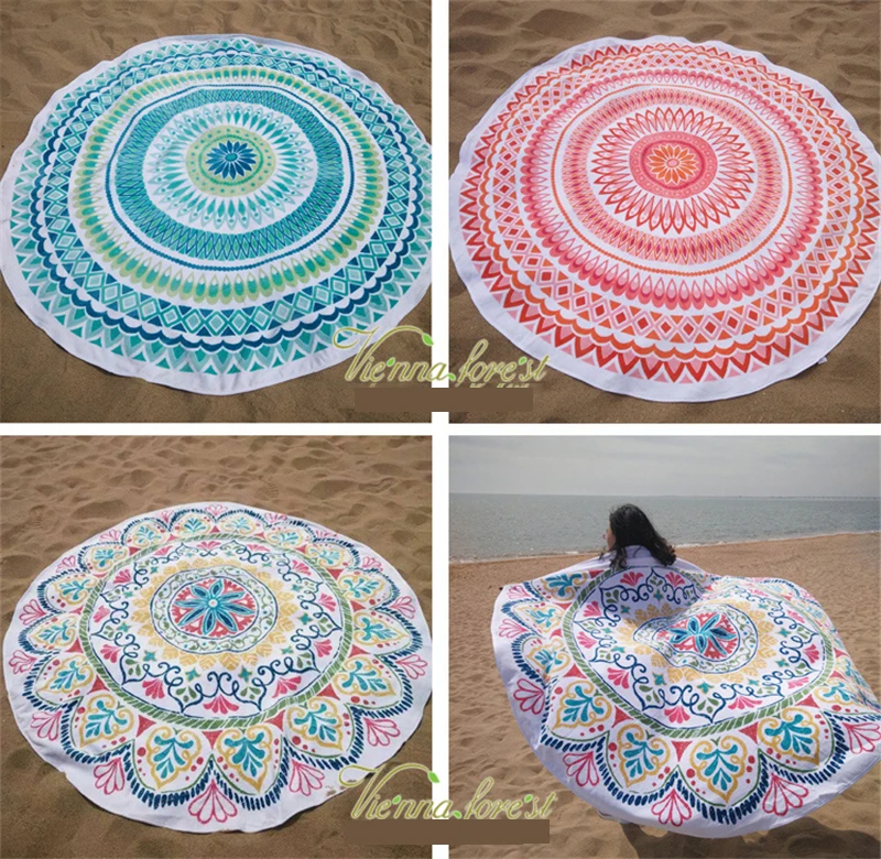 

Large Womens Beach Towels Luxury For Adults Big Toalla Playa Redonda Adult Bathing Round Beach Bath Towel Mandala QQC313