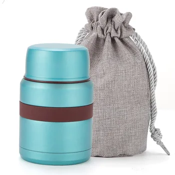 

blue stainless steel thermos food container inox folden spoon bag flask kids lunch box bento thermo pink outdoor insulate jar