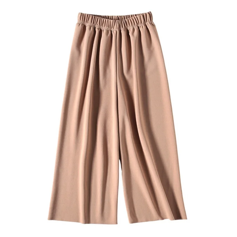 

Women Trousers High Waist Wide Leg Pants Female Casual Palazzo Bottoms Calf-Length Pants S-3XL Korean Summer Autumn