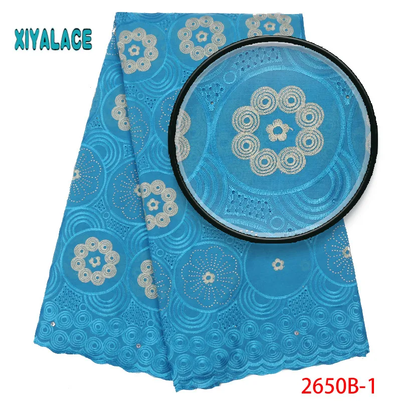 Африканская кружевная ткань, Высококачественная кружевная вуаль, кружевная ткань нового дизайна, швейцарская вуаль, кружевная швейцарская вуаль с камнями, YA2650B-1