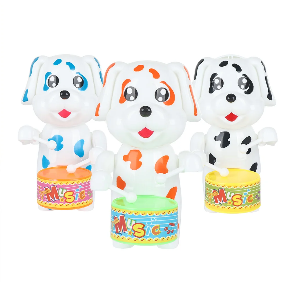 1 Kids Funny Wind Up Toy Cartoon Dog Drumming Toys For Children Vintage Clockwork Educational Retro Classic Birthday Gifts |