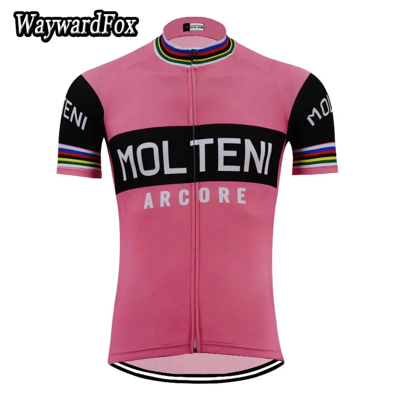 

NEW Pink shirt cycling jersey short sleeve Retro pro team racing road bike wear cycling clothing Ciclismo Breathable Quick Dry