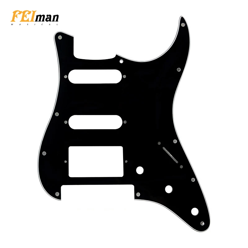 

Pleroo Guitar Accessories strat HSS Pickguard 11 Screw Holes for Fender Stratocaster Floyd Rose Bridge Cut with PAF Humbucker