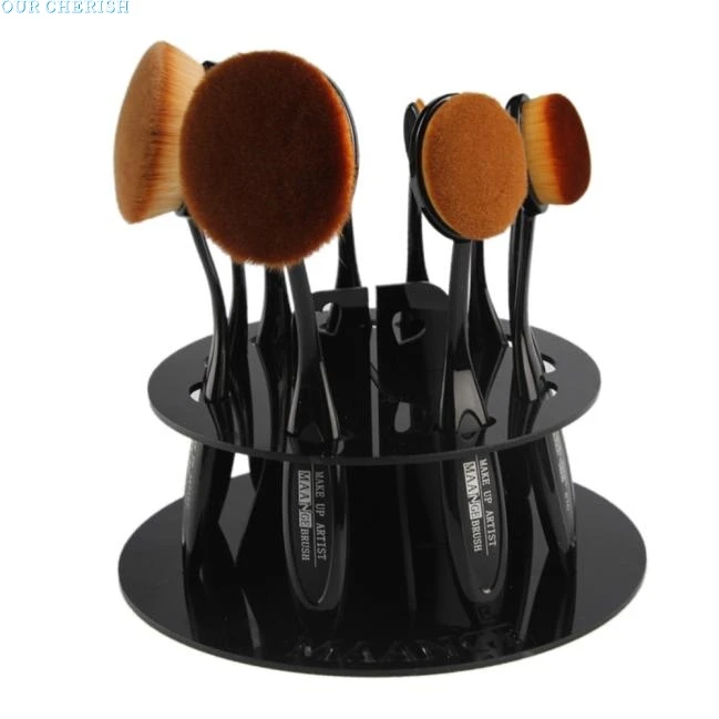 

Festival 100% brand new 10 Hole Oval Makeup Brush Holder Drying Rack Organizer Cosmetic Shelf Tool