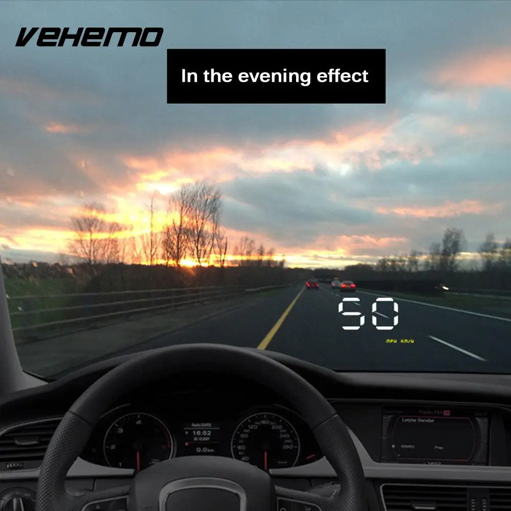

Vehemo 12V LED Screen HUD Display HUD Head Up Display Gps HUD Dashboard Car Safety Portable Navigation