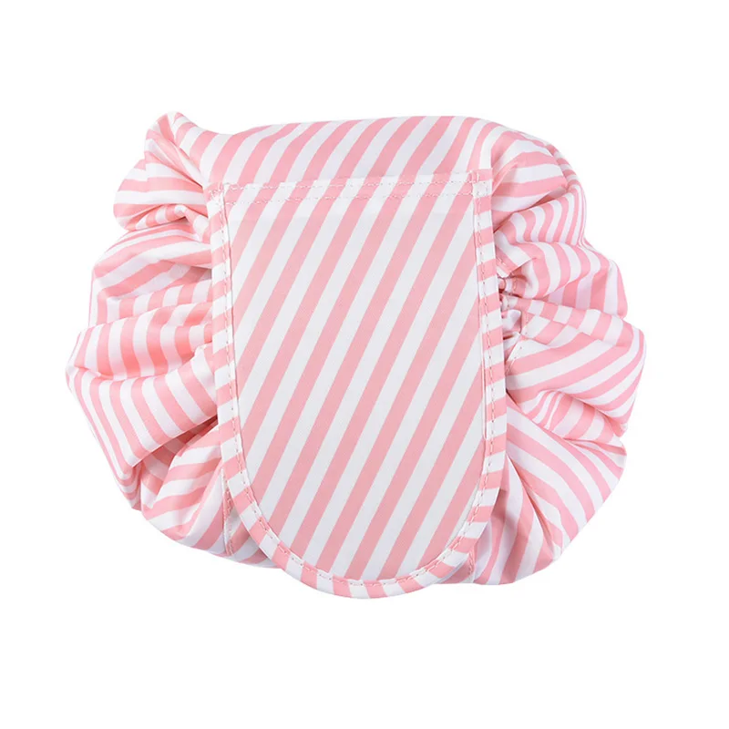 GABWE женская косметичка для путешествий с фламинго, косметичка на шнурке, органайзер, косметичка, сумка для хранения, набор туалетных и косметических принадлежностей, коробка для мытья - Цвет: Pink White Stripes