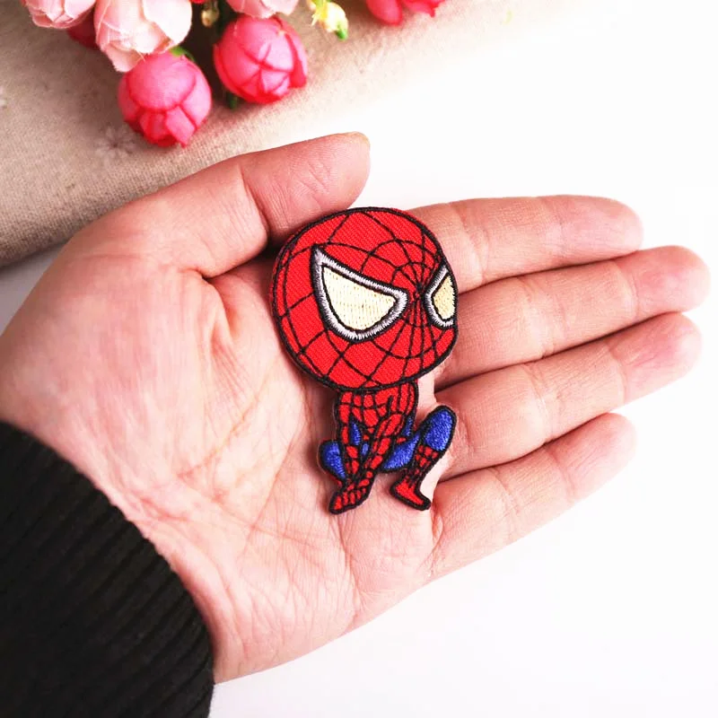 

1PCS Super Heros The Marvels anime Spiderman Patches Fabric Sticker For Clothes Badge Embroidered Appliques DIY accessories