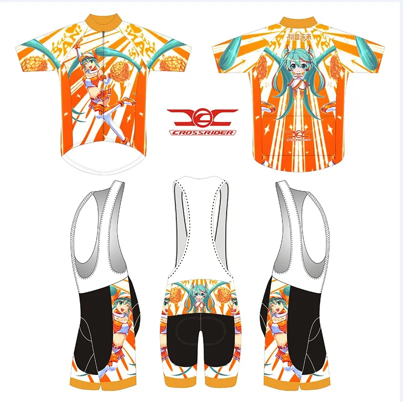 Короткий рукав Hatsune Miku велосипедная одежда для мужчин Велоспорт Джерси набор короткий рукав открытый спортивный Быстросохнущий MTB Джерси - Цвет: 1