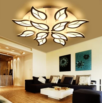 

Leaf combination creative design ceiling light living room lighting modern art simple round personality bedroom ceiling lamp