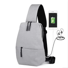 Зарядка через usb музыка многофункциональный мешок Отдых в груди Для мужчин спортивные Повседневное плечо пакет Водонепроницаемый Оксфорд Messenger пакет