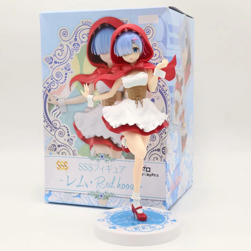 22CM Japanese anime figure ReLife in a different world from zero RamRem red hat action figure collectible model toys for boys (4)