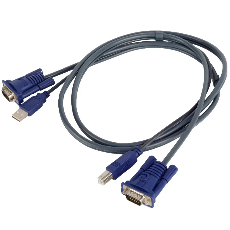 USB 2.0 KVM Switch 15 pin Standard VGA+USB A To B Cables