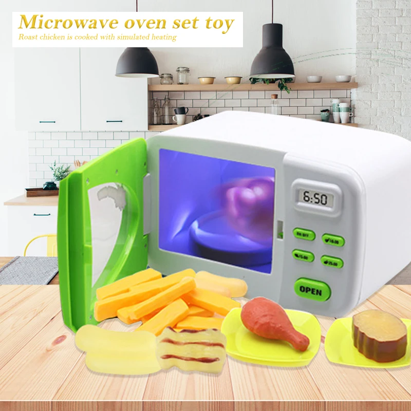 Моделирование игрушечная микроволновка еда кухонные игрушки мини милые обучающие игрушки веселые ролевые игровой набор Электрический