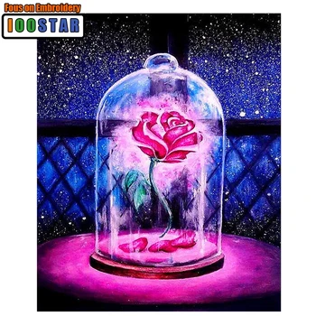 

DIY full square/Round Diamond 5D Diamond painting Red Rose Flower Embroidery Cross Stitch 3D Rhinestone mosaic